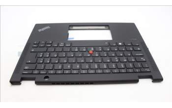 Lenovo 5M11L64157 C-Cover with keyboard, Slovenian, Black, Backlight, UK
