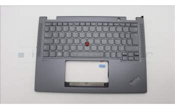 Lenovo 5M11L64326 C-Cover with keyboard, French, Grey, Backlight, US