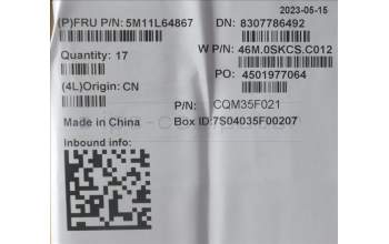 Lenovo 5M11L64867 MECH_ASM FRU C COVER ASM WFC YG SG