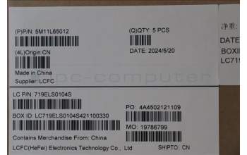 Lenovo 5M11L65012 C-Cover with keyboard, Czech Slovakian, Black, UK