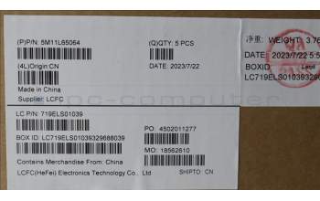 Lenovo 5M11L65064 MECH_ASM FRU KB CCV EURO ENG (LTN)USBK