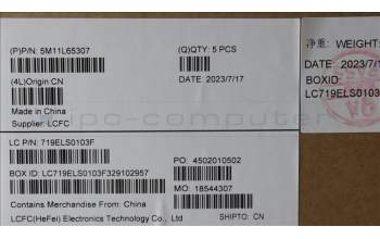 Lenovo 5M11L65307 MECH_ASM FRU KB CCV SWS BL(CHY) UK BK