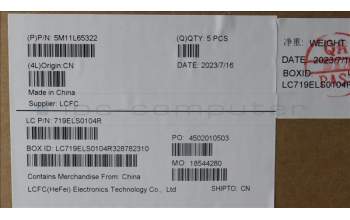 Lenovo 5M11L65322 MECH_ASM FRU KB CCV UK BL(CHY) UK BK