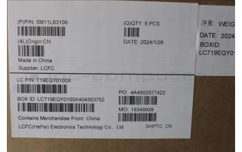 Lenovo 5M11L83106 MECH_ASM KBDBZL,SWE/FIN,WL,BK/GY,CHY