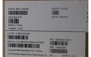 Lenovo 5M11L83209 C-Cover with keyboard, Italian, Black/Arctic Grey, WWAN, UK