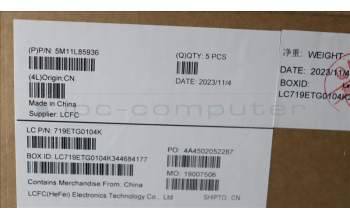 Lenovo 5M11L85936 C-Cover with keyboard,German,Black,Backlight