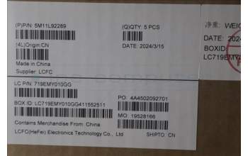 Lenovo 5M11L92289 MECH_ASM FRU KB CCV CZE/SLK (CHY) UK BK