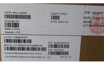 Lenovo 5M11L92293 MECH_ASM FRU KB CCV SLV (CHY) UK BK