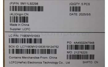 Lenovo 5M11L92298 MECH_ASM FRU KB CCV SWE/FIN (LTN) UK BK