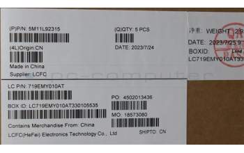 Lenovo 5M11L92315 MECH_ASM FRU KB CCV UK (SRX) UK BK