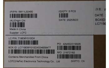 Lenovo 5M11L92490 MECH_ASM FRU KB CCV LA SPA (LTN) UK AG