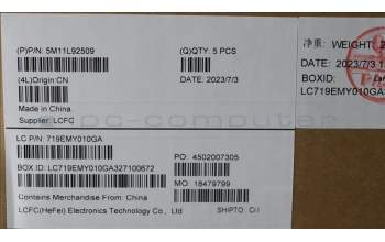 Lenovo 5M11L92509 MECH_ASM FRU KB CCV ENG BL (CHY) US BK