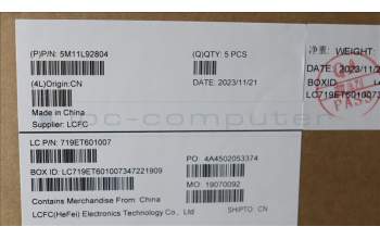 Lenovo 5M11L92804 C-Cover with keyboard, Arabic, Black, Backlight, US