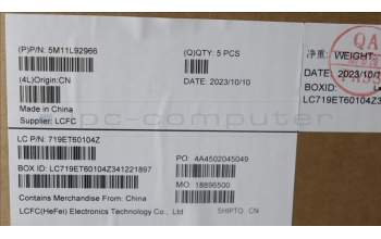 Lenovo 5M11L92966 C-Cover with keyboard, Bulgarian, Black, Backlight, WWAN, UK