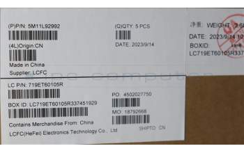 Lenovo 5M11L92992 MECH_ASM KBDCc EURO ENG BL(SUN)US WWANBK