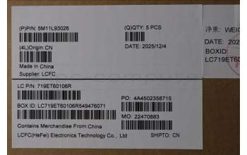 Lenovo 5M11L93026 C-Cover with keyboard, Italian, Black, Backlight, WWAN, UK