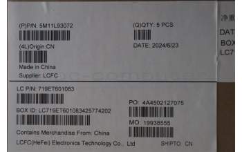 Lenovo 5M11L93072 MECH_ASM KBD Cc SWS BL (SUN) UK WWAN BK