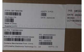 Lenovo 5M11M05785 MECH_ASM KBD BZL,WL,FPR,BK,CHY,POR