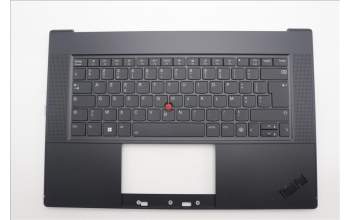 Lenovo 5M11M05807 C-Cover with keyboard, French, Black, Fingerprint, WLAN, US