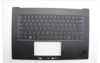 Lenovo 5M11M05812 C-Cover with keyboard, Hungarian, Black, Fingerprint, WLAN, UK