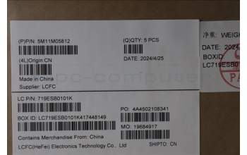 Lenovo 5M11M05812 C-Cover with keyboard, Hungarian, Black, Fingerprint, WLAN, UK