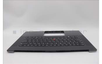 Lenovo 5M11M05812 C-Cover with keyboard, Hungarian, Black, Fingerprint, WLAN, UK
