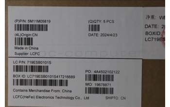 Lenovo 5M11M05819 C-Cover with keyboard, Norwegian, Black, Fingerprint, WLAN, UK