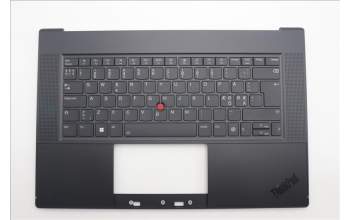 Lenovo 5M11M05820 C-Cover with keyboard, Nordic, Black, Fingerprint, WLAN, UK