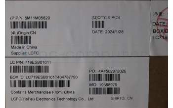 Lenovo 5M11M05820 C-Cover with keyboard, Nordic, Black, Fingerprint, WLAN, UK