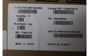 Lenovo 5M11N43993 MECH_ASM MIDDLE_FRAME_ASSY_NT_CLOUD_GREY