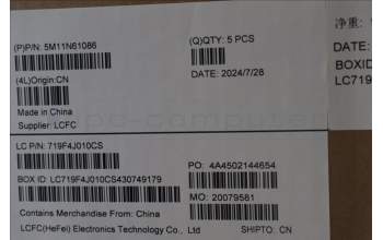 Lenovo 5M11N61086 C-Cover with keyboard, Czech Slovakian, Deep Black, FingerPrint Reader, WLAN, UK