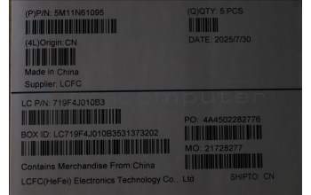 Lenovo 5M11N61095 C-Cover with keyboard, Hebrew, Deep Black, FingerPrint Reader, WLAN, US