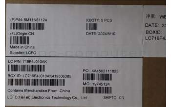 Lenovo 5M11N61124 C-Cover with keyboard, Danish, Deep Black, FingerPrint Reader, WLAN, UK