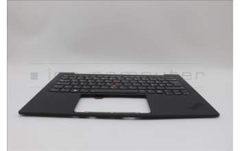 Lenovo 5M11N61135 C-Cover with keyboard, Italian, Deep Black, FingerPrint Reader, WLAN, UK