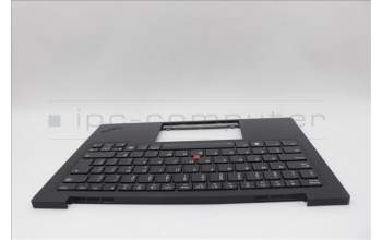 Lenovo 5M11N61154 C-Cover with keyboard, Canadian French 058, Deep Black, FingerPrint Reader, WWAN, UK