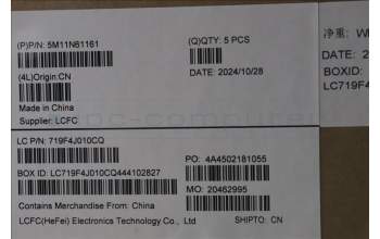 Lenovo 5M11N61161 C-Cover with keyboard, Danish, Deep Black, FingerPrint Reader, WWAN, UK