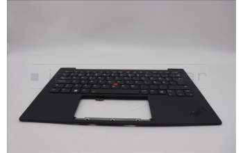 Lenovo 5M11N61198 C-Cover with keyboard, Danish, Deep Black, FingerPrint Reader, WWAN, UK