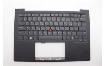 Lenovo 5M11N61205 C-Cover with keyboard, Greek, Deep Black, FingerPrint Reader, WWAN, US