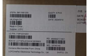 Lenovo 5M11N61205 C-Cover with keyboard, Greek, Deep Black, FingerPrint Reader, WWAN, US