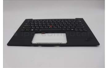 Lenovo 5M11N61206 C-Cover with keyboard, Hebrew, Deep Black, FingerPrint Reader, WWAN, US