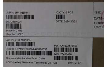 Lenovo 5M11N89411 C-Cover with keyboard, Estonian, Black, Backlight, UK