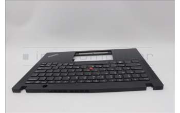 Lenovo 5M11N89527 C-Cover with keyboard, US English Euro, Black, Backlight, WWAN, US