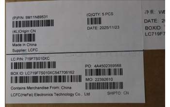 Lenovo 5M11N89531 MECH_ASM BL KB BK MG WW FRA PMX