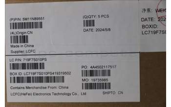 Lenovo 5M11N89551 C-Cover with keyboard, Italian, Black, Backlight, WWAN, UK