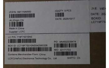 Lenovo 5M11N89583 C-Cover with keyboard, Swedish/Finnish, Black, Backlight, WWAN, UK