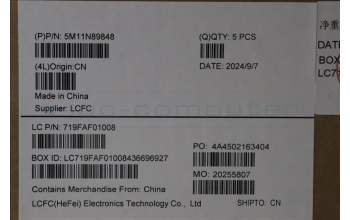 Lenovo 5M11N89848 C-Cover with keyboard, Czech Slovakian, Black, Backlight, UK