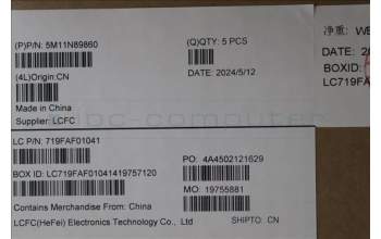 Lenovo 5M11N89860 MECH_ASM BL KB BK EURO ENG LTN