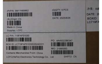 Lenovo 5M11N89862 MECH_ASM BL KB BK FRA CHY