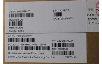 Lenovo 5M11N89870 C-Cover with keyboard, German, Black, Backlight, UK