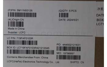 Lenovo 5M11N93126 C-Cover with keyboard, UK English, Black, Backlight, UK